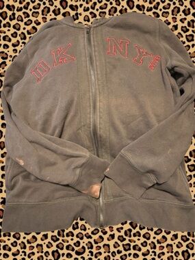 DKNY Black Sweatshirt with Red Crest Logo